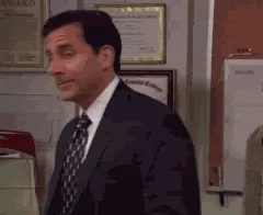 An animated gif of Michael Scott from the Office shouting NO