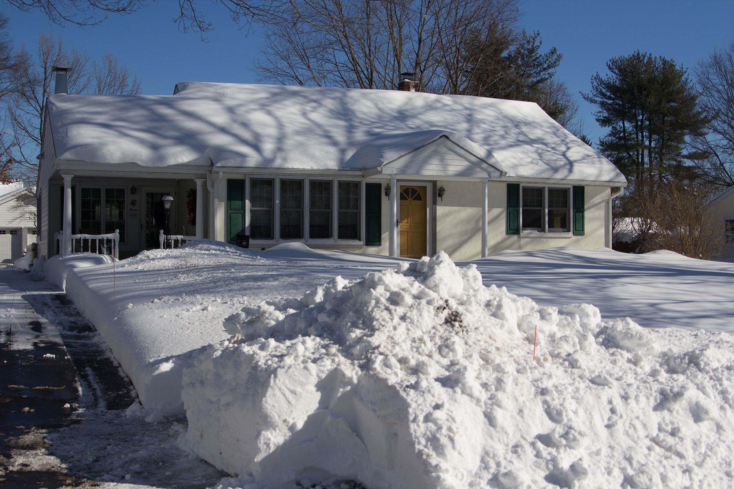My house covered in snow